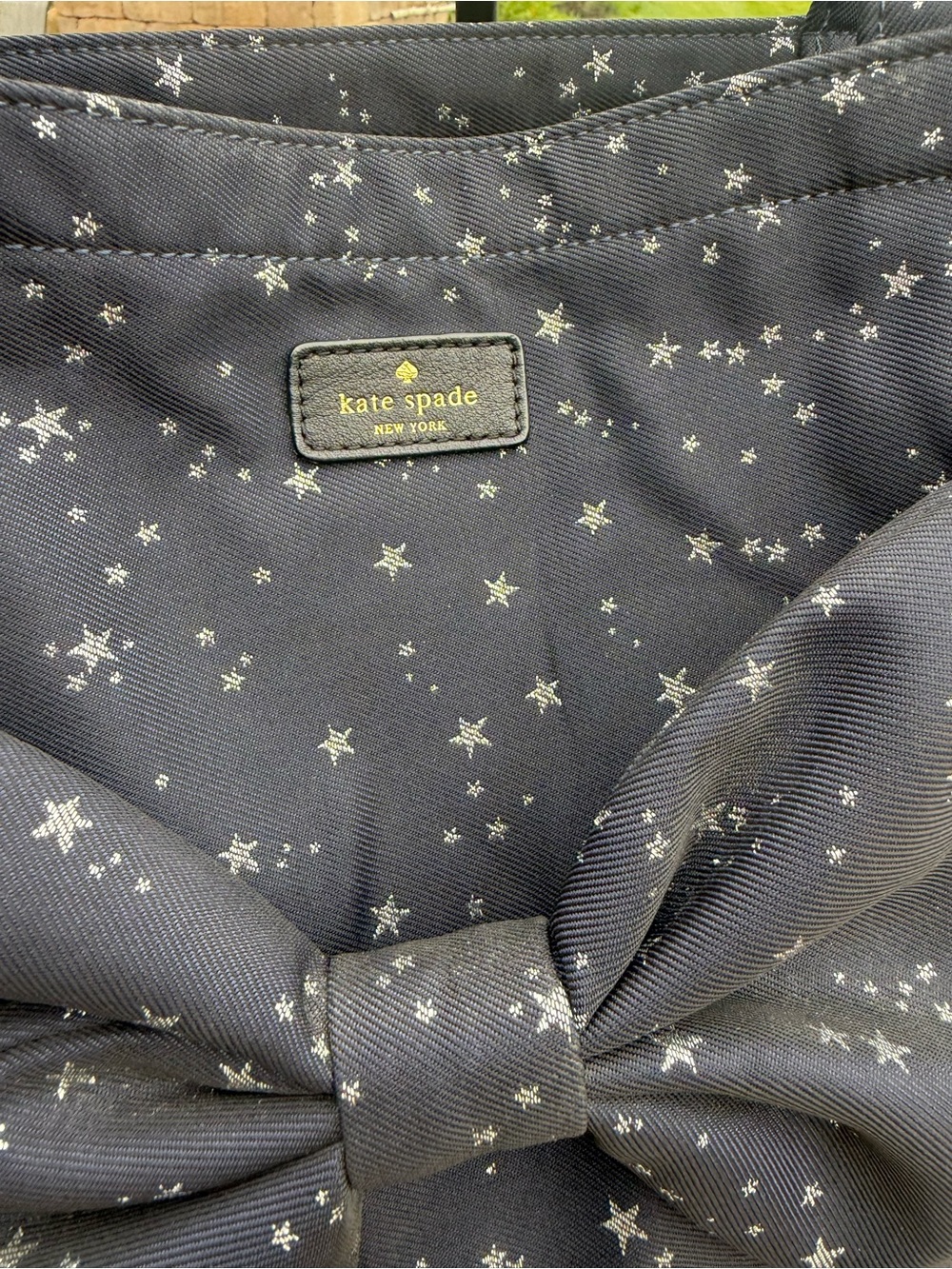 EUC Kate Spade New York "On Purpose" Midnight Stars Bow Tote Limited Edition - Picture 4 of 13